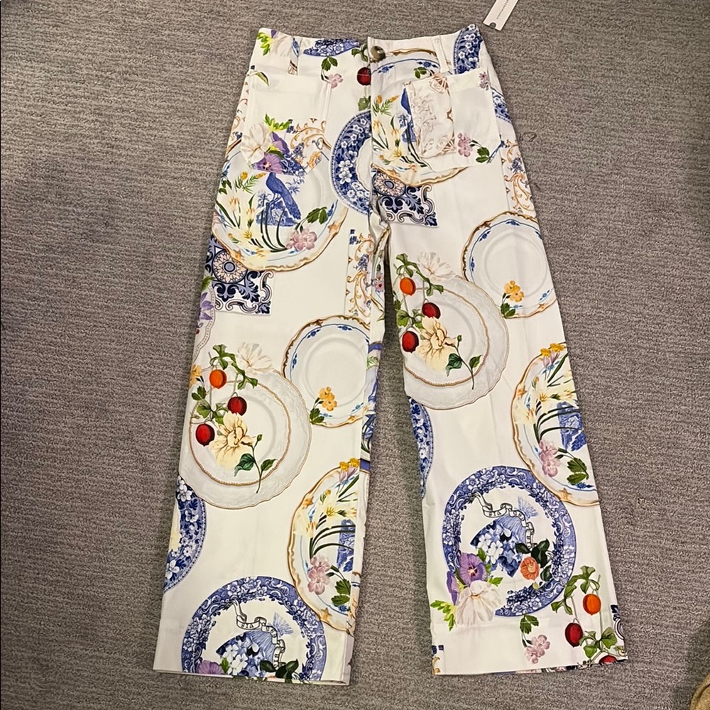 Anthropologie Multicolor Patterned Flare Jeans